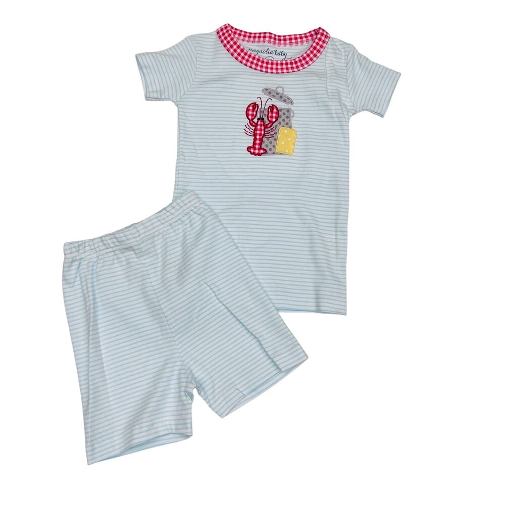 NWT Magnolia Baby Size 5 Crawfish Boil Blue Stripe Set